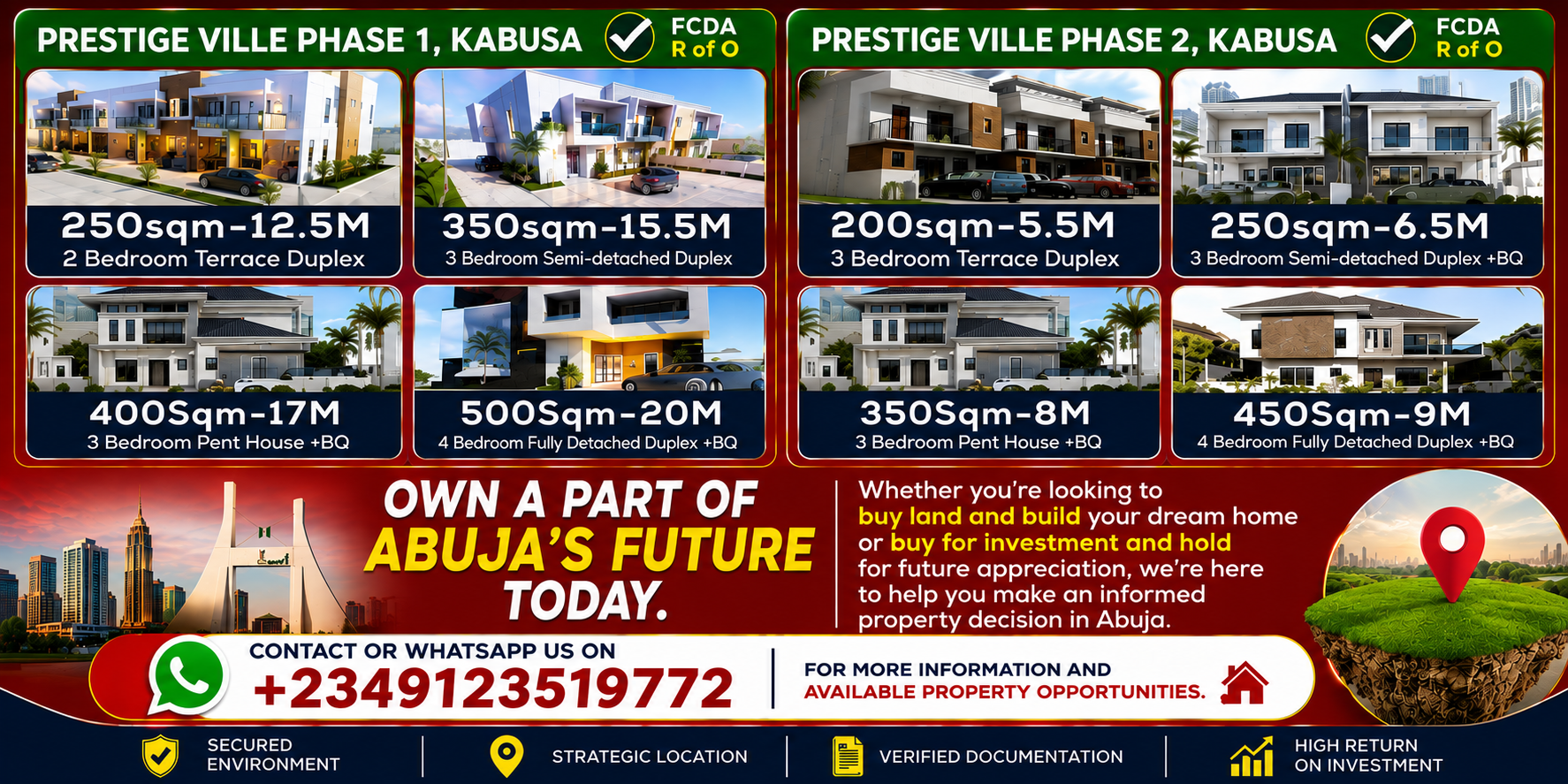 Prestige Ville Phase 1 and 2, Kabusa - Own a Part of Abuja's Future